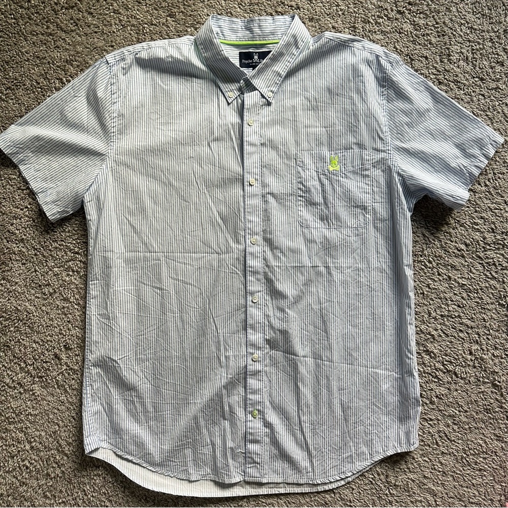 NWOT Psycho Bunny short sleeve 100% Pima cotton poplin button down shirt XXXL